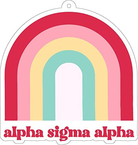 Alpha Sigma Alpha Rainbow Air Freshener, 2/Pack, Flowers & Sunshine Scent.