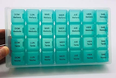 Healthaccessories Spanish 7 Day Four Times a Day Weekly Pill Planner Organizer -
