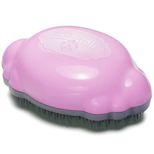 Knot Genie Detangling Hair Brush for Kids (Pink Relief) | Perfect for Curly Hair, Gently Separates Tangles, Leaves Hair