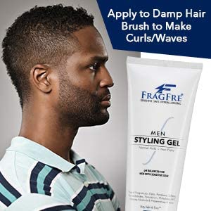 Men Hair Styling Gel - Fragrance Free 8 oz, pH Balanced for Sensitive Skin, Normal Hold for Normal Hair Styles