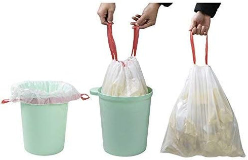 8 Gallon Drawstring Garbage Bags, White Kitchen Trash Bags, 120 Count
