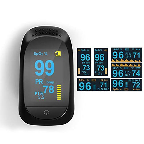 Professional Fingertip Pulse Oximeter, Blood Oxygen Monitor for Sports with Lanyard