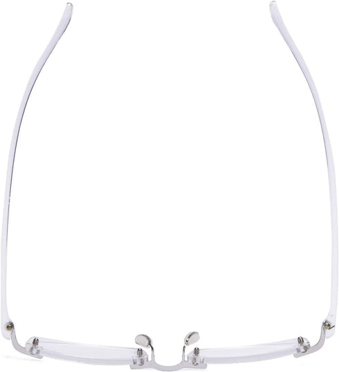 BLUELESS Rimless Small Reading Glasses for Men and Women (Transparent)
