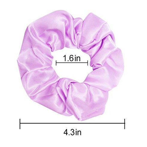 Jaciya 12 Pack Purple Satin Hair Scrunchies, Elastic Band Hair Bobbles, Ponytail Holder Hair Accessories for Women Girls