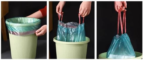 75 Count Drawstring Trash Bags, Thickened Unscented Garbage Bags 19.7" x 17.7" for Kitchen Bathroom Office