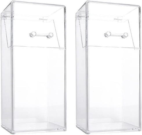Zerodeko 2Pcs Acrylic Makeup Brush Holder with Lid, Clear Cosmetic Organizer for Desktop Storage