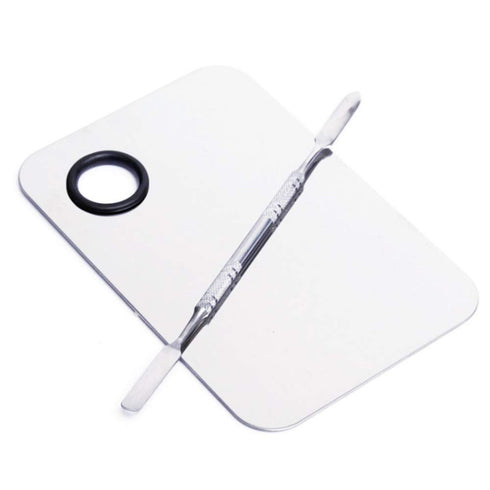 Professional Stainless Steel Cosmetic Makeup Palette, Mixing Spatula Tool, Beauty Salon Color Cream Palette