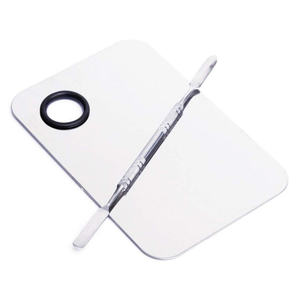 Professional Stainless Steel Cosmetic Makeup Palette, Mixing Spatula Tool, Beauty Salon Color Cream Palette