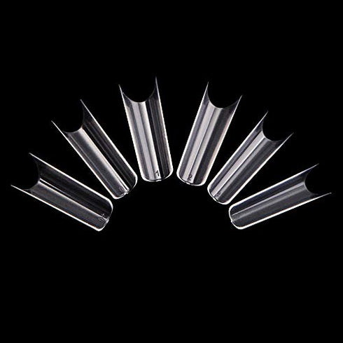 YIMART 550pcs Fake Nails, Premium Square Clear Tips, Nail Art C Tips French Acrylic Long C Curve False Nails