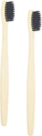 2 PCS Bamboo Toothbrushes - Soft Bristles Wooden Toothbrushes for Adults, Natural Biodegradable BPA Free Black