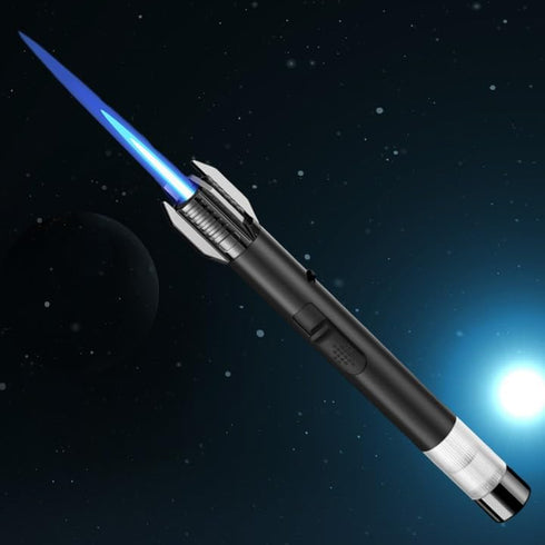 Bright Fire Lighter, Lightsaber Butane Torch with Safety Lock, Refillable Windproof Lighter for Outdoor Cooking