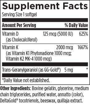 Reignite Wellness by JJ Virgin Vitamin D Plus - 5000 IU, Highly Absorbable Vitamin D + K1 & K2 for Immune Health, Bone