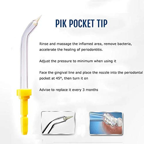 Periodontal Replacement Dental Water Jet Tips, 3-Pack Compatible with Waterpik Water Flossers and Oral Irrigators