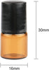 Wresty 25 Pcs Essential Oil Glass Roller Bottles, Mini Refillable Amber Glass Roll On Bottles (1ml)