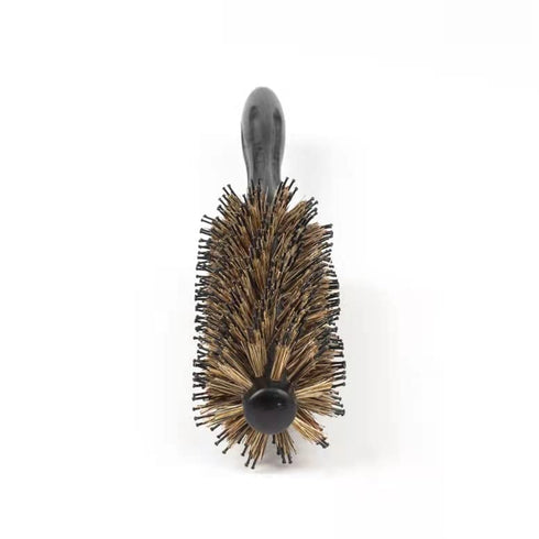 Round Hair Brush with Natural Boar and Nylon Bristles, Small Volumizing Hair Brush, 1.65 Inch Diameter Barrel