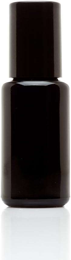 Infinity Jars 15 Ml (.5 fl oz) Black Ultraviolet Glass Bottle with Glass Ball Roll on Tip