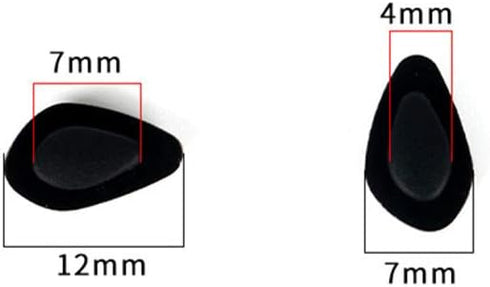 BEHLINE Eyeglasses Nose Pads, 2 Pairs Soft Silicone Push-in Replacement for Glasses and Sunglasses (Black)