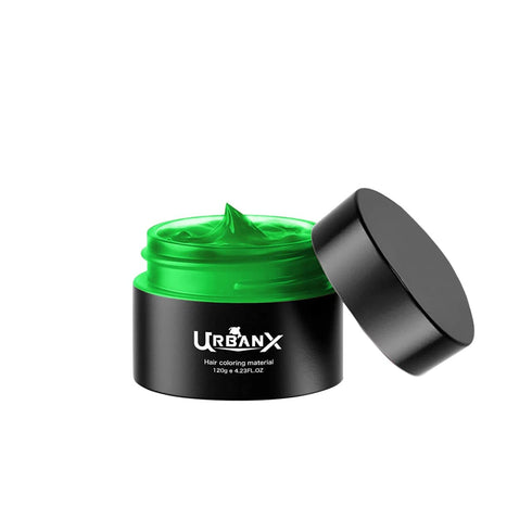 UrbanX Washable Hair Coloring Wax - Unisex Color Dye Styling Cream, Temporary Pomade for Party Cosplay (Green)