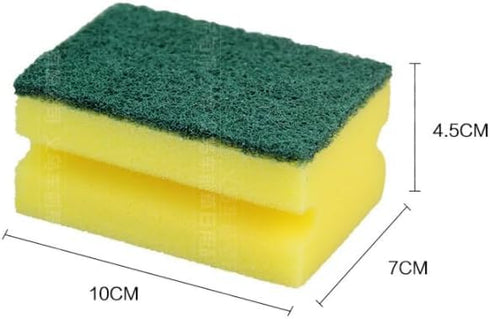 Multifunction Scrub Sponge Protects Nails and Fingers – Sponges for Cleaning Remove Tough Stains, Grease, Residue (Green 10 pcs) by ASEANAO
