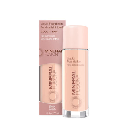 Mineral Fusion Full Coverage Foundation: Liquid Foundation - Cool 1, Fair Complexion, Lightweight Matte Finish