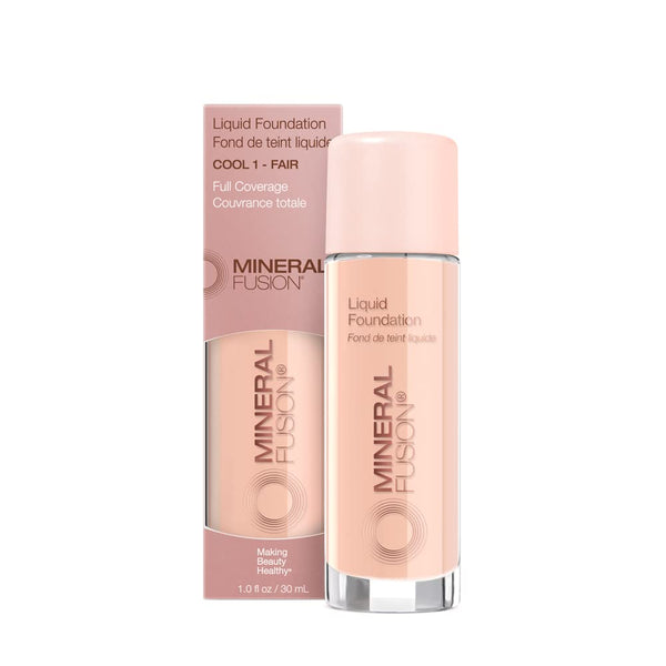 Mineral Fusion Full Coverage Foundation: Liquid Foundation - Cool 1, Fair Complexion, Lightweight Matte Finish