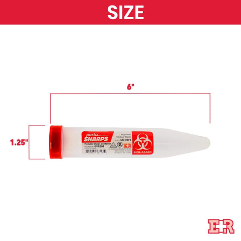 Ever Ready First Aid Porta Sharps Container with Locking Mechanism, 6 Count