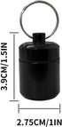 2pcs Portable Pill Container Keychain, Aluminium Alloy Round Pill Box Organizer for Outdoor Travel Camping