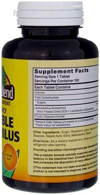 Nature's Blend Acidophilus Chewable, 100 Tablets, Raspberry Flavor, Pack of 2
