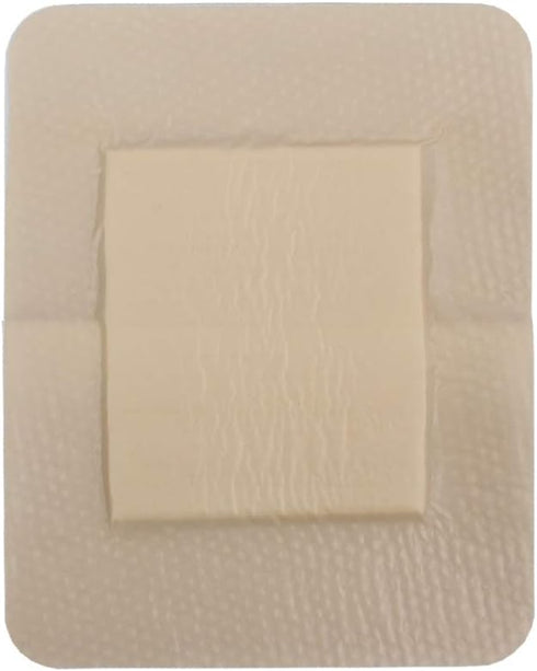 MED PRIDE Silicone Bordered Foam Dressings for Wound Care, Adhesive, Sterile, Pain-Removal, 4x5 Inch (Pack of 10)