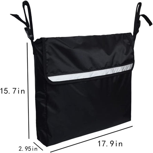 IOCCIOBB Durable Oxford Cloth Wheelchair Bag, Elderly Secure Mobility Aid Accessories Storage Pouch, Waterproof