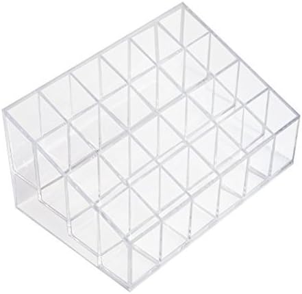 Transparent Cosmetic Makeup Organizer, Clear 24 Lattices Lipsticks and Lotion Storage Display Holder