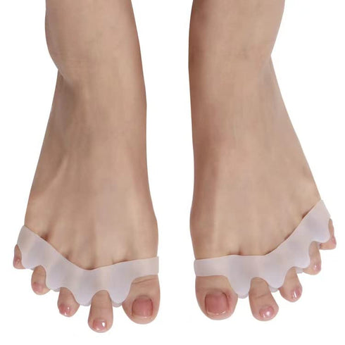 Toe Separators for Functional Fitness Athletes - Toe Straighteners for Foot Pain Relief, Plantar Fasciitis, Dark Black-A