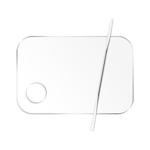 2 Pcs Acrylic Makeup Palette, Makeup Mixing Tray with Spatula for Beauty Salon Color Cream Liquid Foundation Mixing