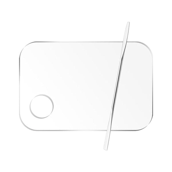 2 Pcs Acrylic Makeup Palette, Makeup Mixing Tray with Spatula for Beauty Salon Color Cream Liquid Foundation Mixing