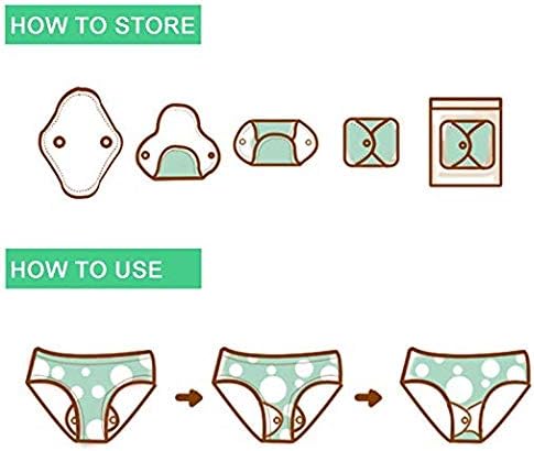 Reusable Menstrual Pads (7 in 1, 10in*7in), PHOGARY Bamboo Cloth Pad for Heavy Flow with Wet Bag, Washable Overnight