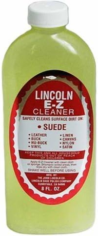 USA Lincoln E-Z Leather Suede Stain Vinyl Canvas Cleaner 8 Oz.