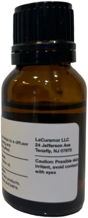 LaCura Pure Lemon Essential Oil, Cold Pressed for Gut Health, Mood Boost, and Overall Wellness, 15ml