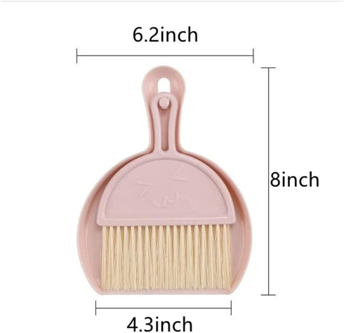 Small Broom and Dustpan Set, Mini Clean Brush with Dust Pan for Desktop, Cute Hand Broom Set (3PCS)