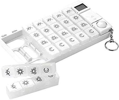 LongStone 7 28 5 Weekly Digital Pill Organizer Days Compartments Medicine Box with Groups Alarm Reminder and Luminous