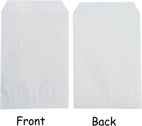 FOCCIUP 100 Pcs Small Flat Paper Bags, 4x6 Inch Semi-Transparent Glassine Bags for Party Favors
