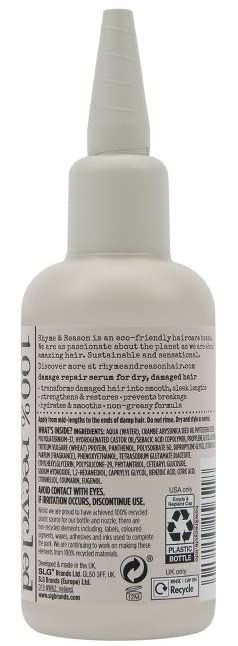 R R Rhyme & Reason Damage Repair Hair Serum 3.3 Fl Oz for Dry & Damaged Hair, Reduce Hair Breakage (1 Pack)