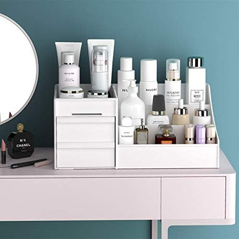 Large Makeup Capacity Cosmetic Storage Box, Skin Care Organizer for Jewelry, Makeup, Brushes, Lipsticks, Nail Polish,