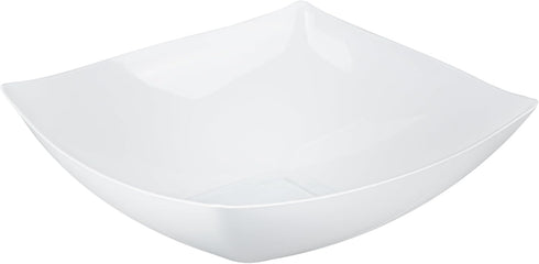 Restaurantware Moderna 32 Ounce Fancy Plastic Bowls 10 Square Disposable Salad Bowls - Durable Heavy-duty White Plastic Bowls For Warm And Cold Foods by Restaurantware