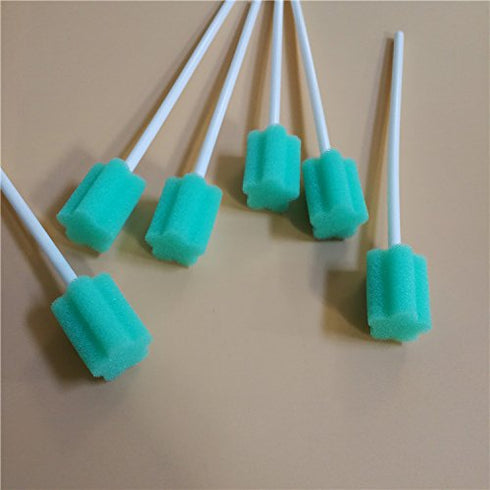 Untreated Disposable Oral Swab | Single Use Green, 100 Counts