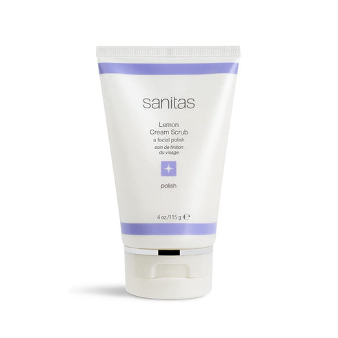 Sanitas Skincare Lemon Cream Scrub, Dual Action Facial Scrub with Vitamin C, Manual Exfoliant, 4 Ounces
