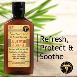 PediFix Nurturesce Jock Wash Shower Gel, 6 Fluid Ounce, Tea Tree Oil Enriched, Natural Body Wash