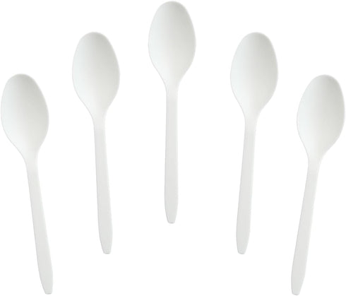 200 Count 4.5" Mini Compostable Spoons, Small Tasting Spoon for Ice Cream, Dessert, Coffee