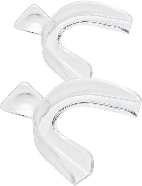 Teeth Whitening Trays, 4 Moldable Custom Fit Mouth Guard, 1 Size Fits All, with 2 Travel Storage Cases