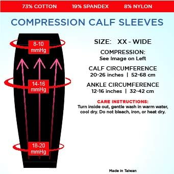 Compression Calf Sleeves Extra Wide - Soothing Gradient Support with Comfortable Cuffs