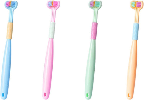 1Pc Three-Sided Soft Hair Toothbrush, Effective Wrap-Around Design for Deep Cleaning Teeth and Gums, Manual